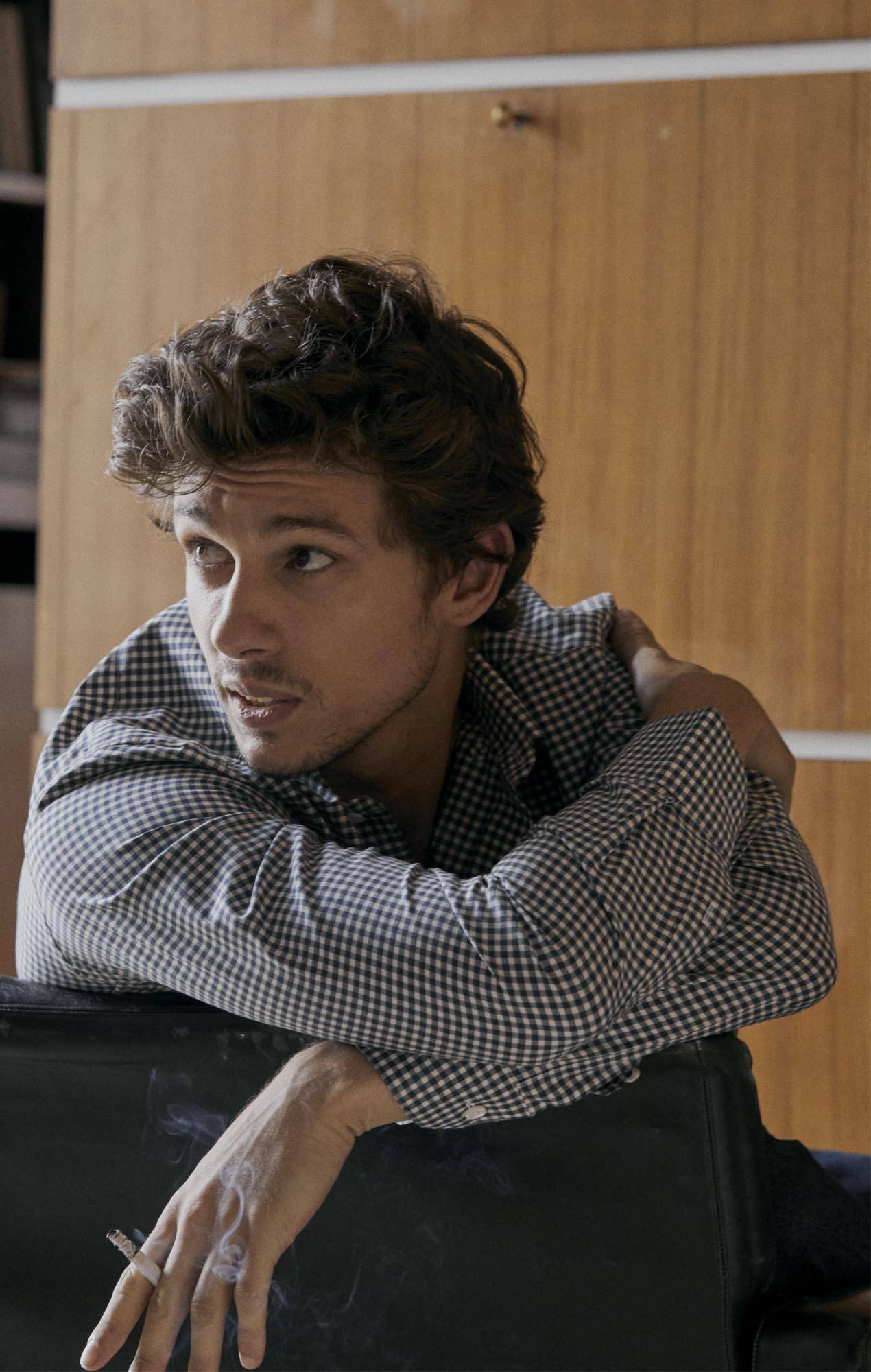 Checked blue flannel shirt