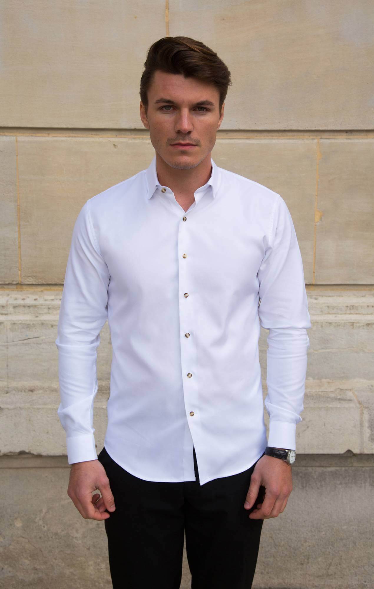 White thick oxford shirt