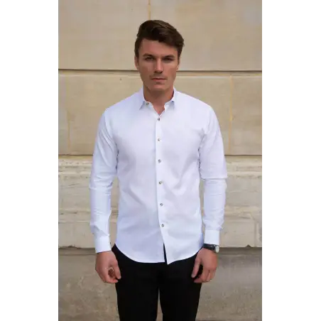 White thick oxford shirt