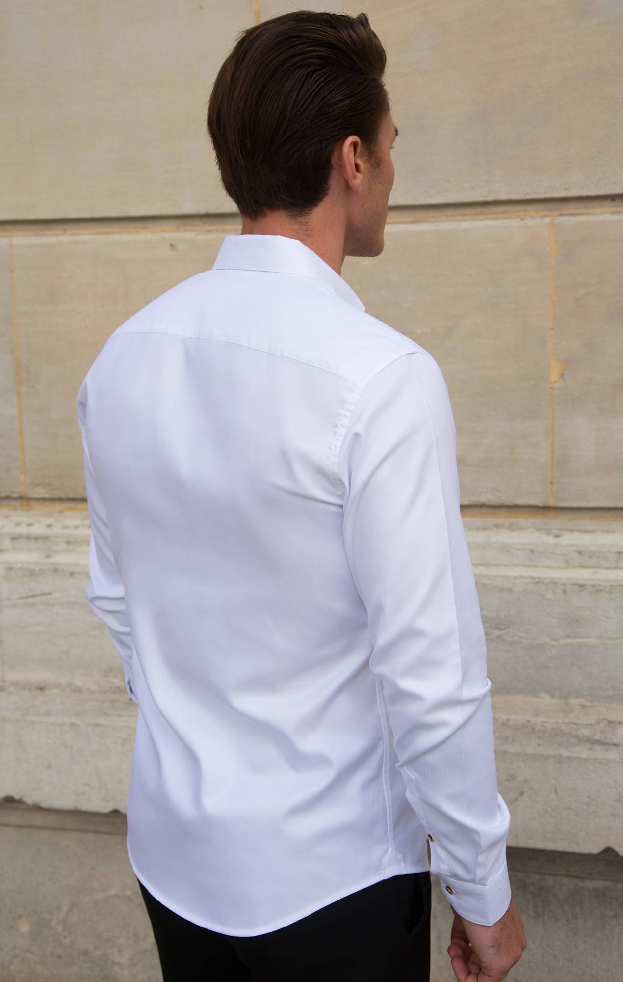 White thick oxford shirt