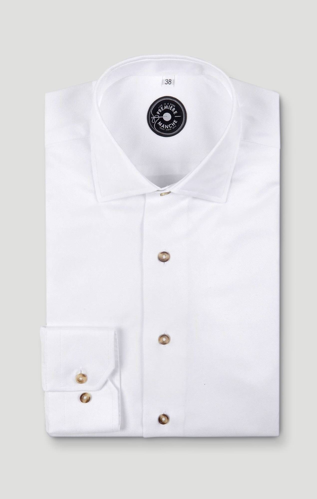 White thick oxford shirt