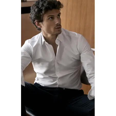 White thick oxford shirt