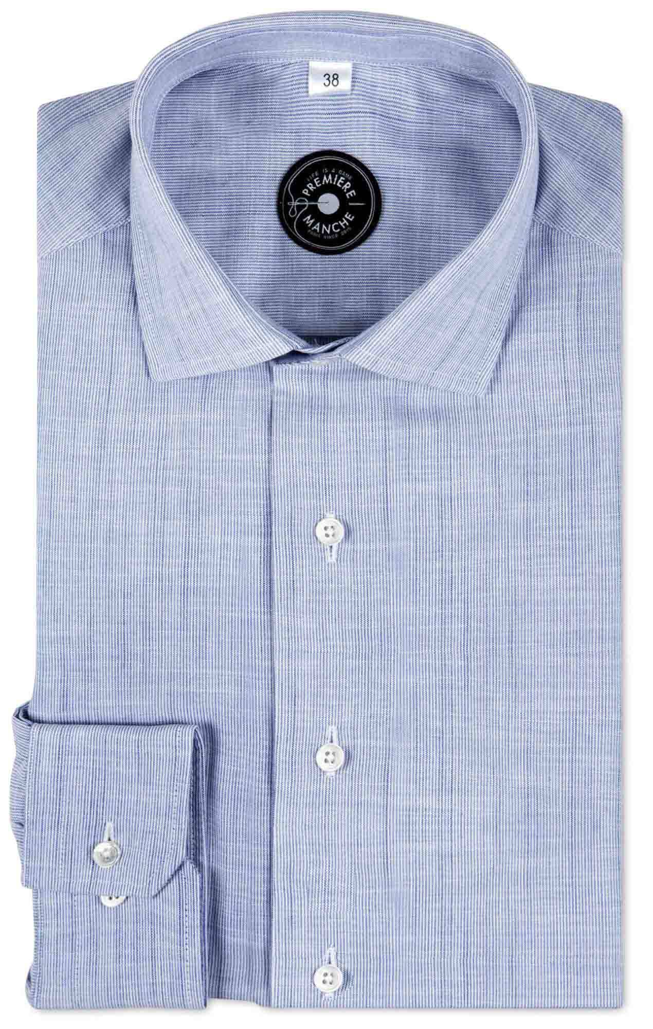 Chemise chambray bleu rayé Chemises Hommes