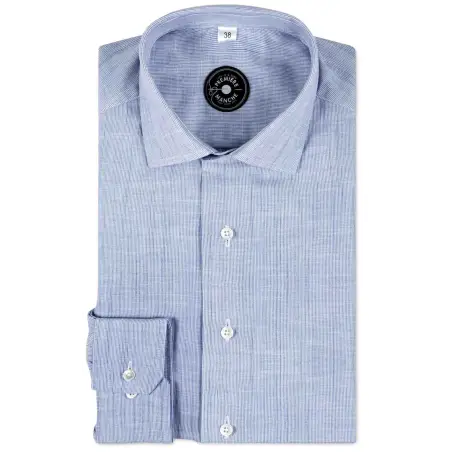 Chemise chambray bleu rayé Chemises Hommes