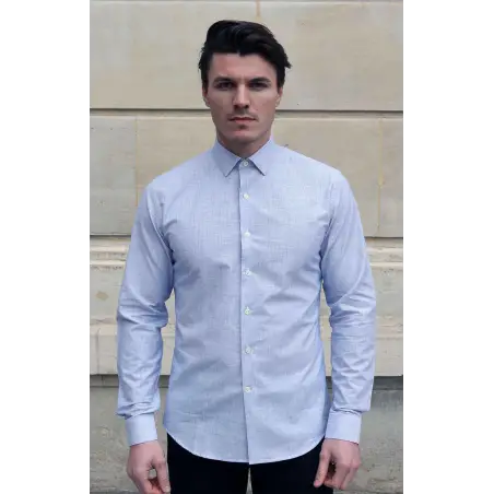 Chemise chambray bleu rayé Chemises Hommes