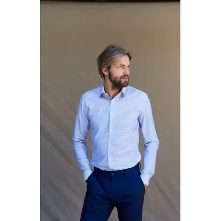 Chemise chambray bleu rayé Chemises Hommes