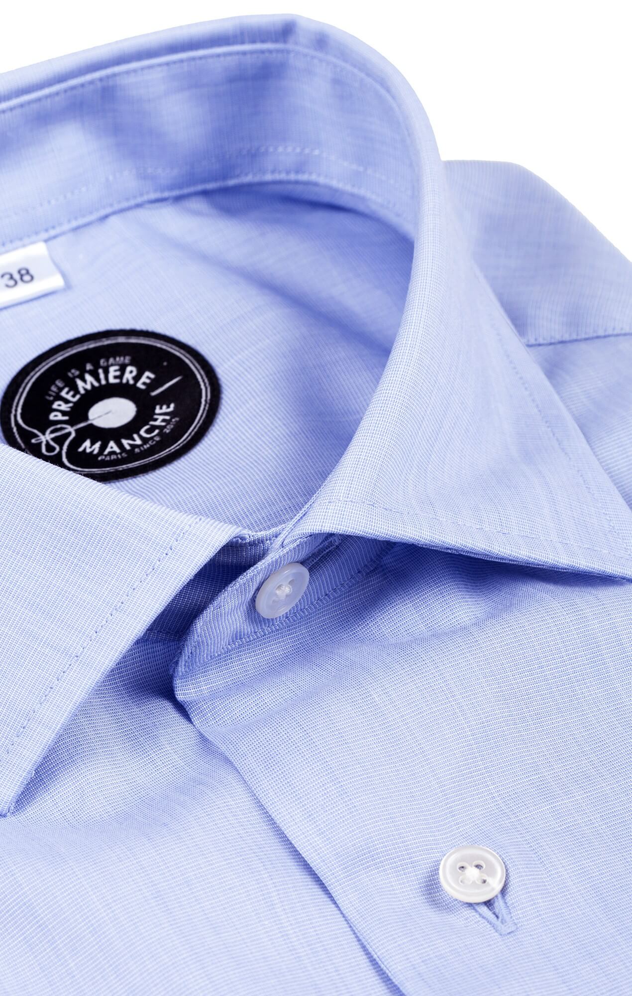 Chemise bleue fil à fil non-iron Chemises Hommes