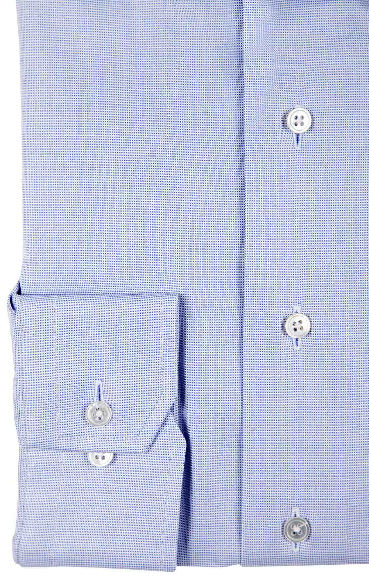 Blue micro-checked dobby