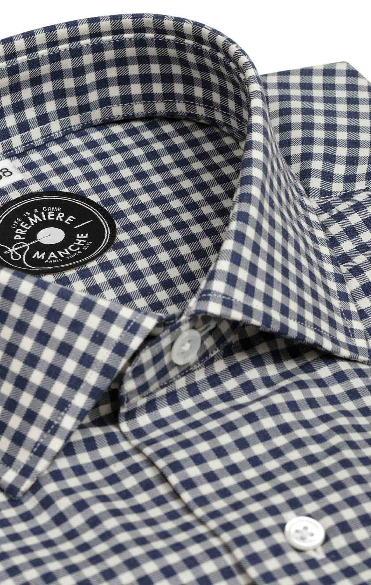Checked blue flannel shirt