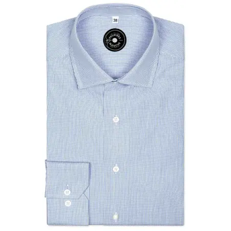 Chemise mini carreaux bleu Chemises Hommes