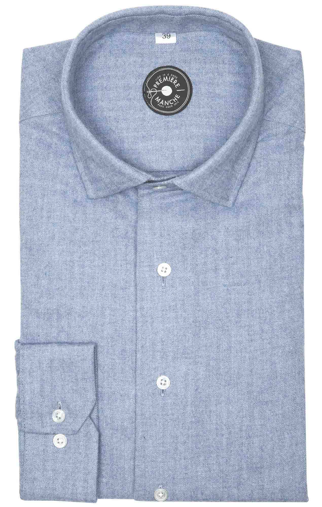Chemise flanelle bleu clair Italie Chemises flanelles