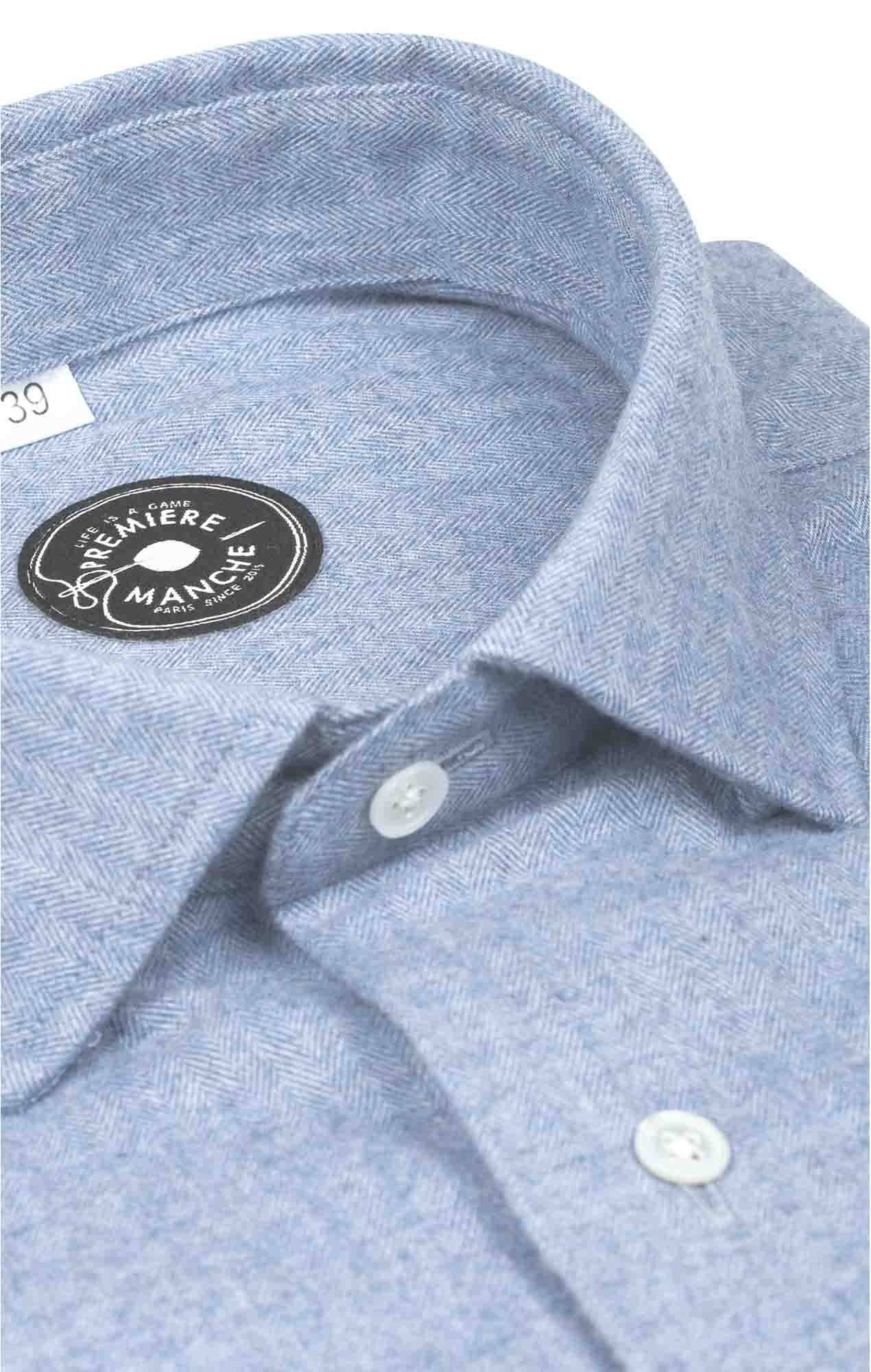 Chemise flanelle bleu clair Italie Chemises flanelles