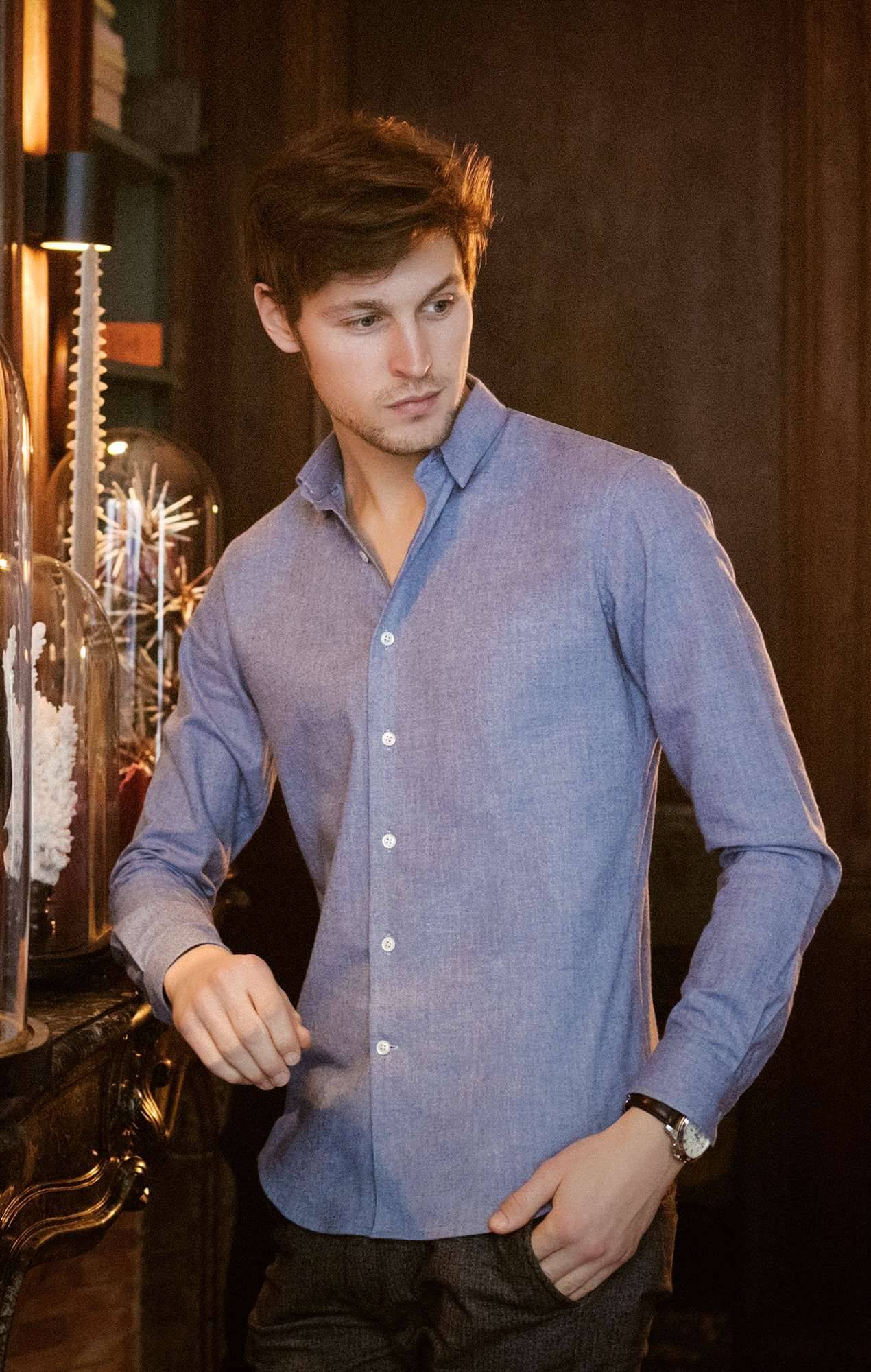 Light blue flannel shirt