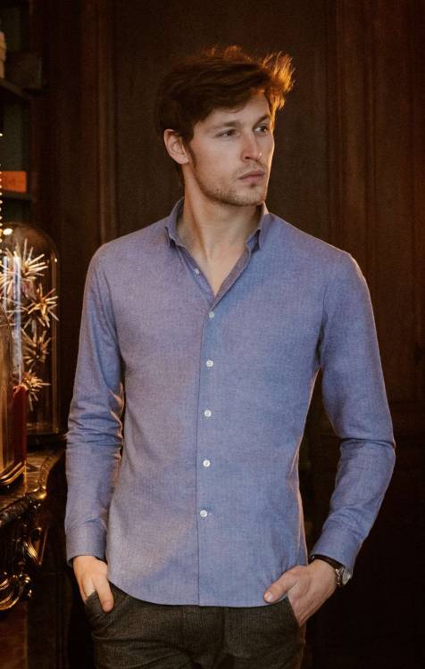 Light blue flannel shirt