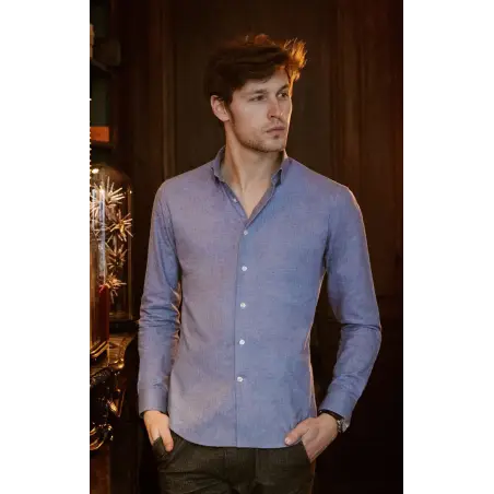 Chemise flanelle bleu clair Italie Chemises flanelles