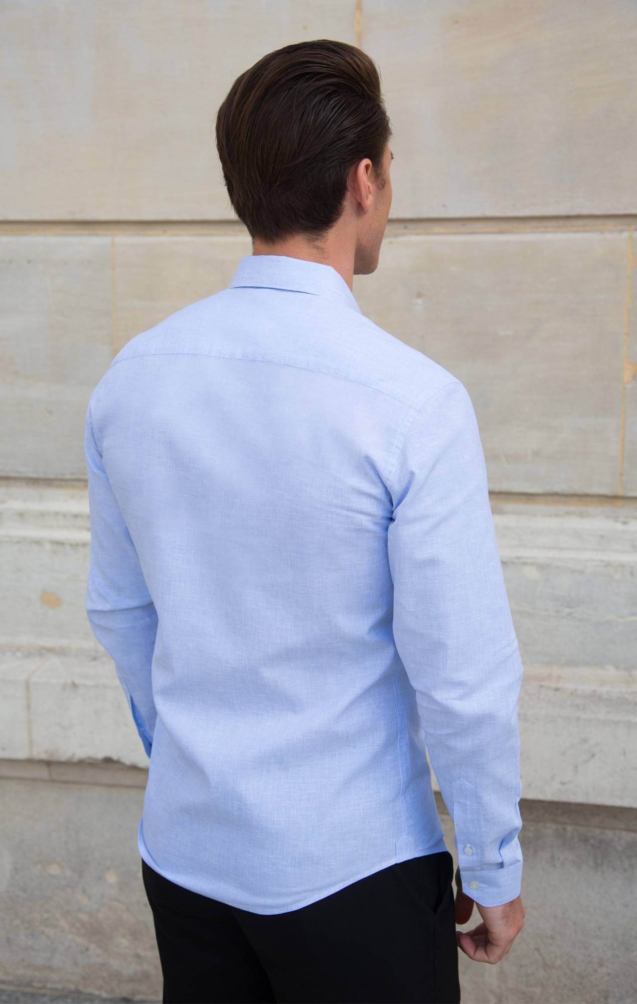 Chemise lin bleu ciel Chemises en lin