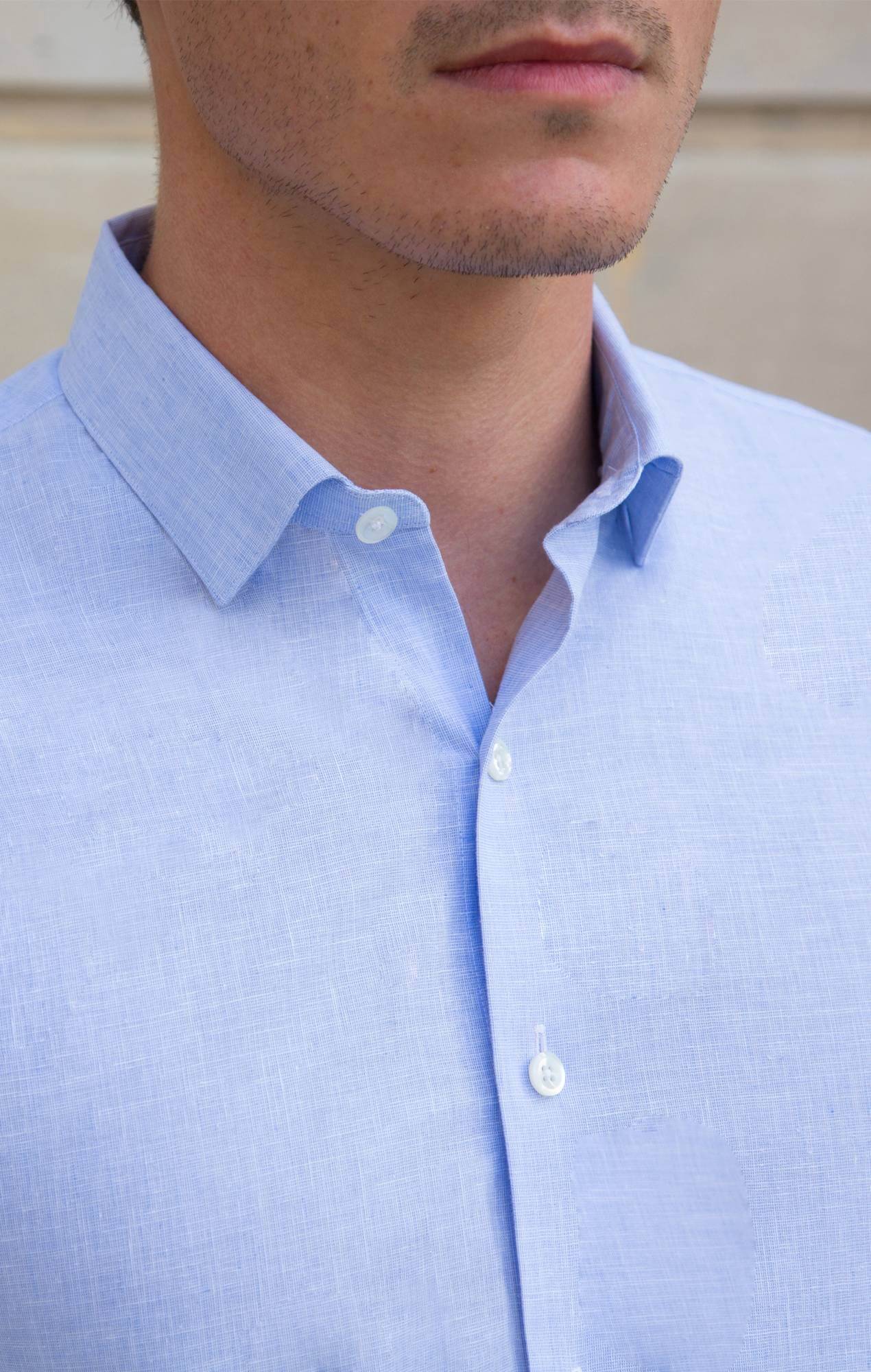 Chemise lin bleu ciel Chemises en lin