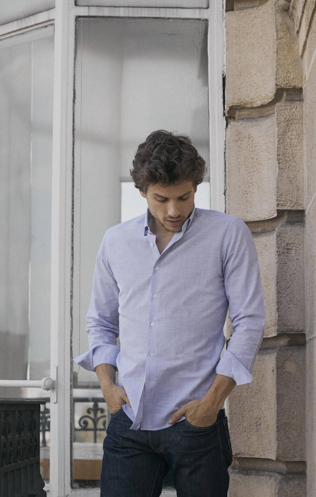 Chemise lin bleu ciel Chemises en lin