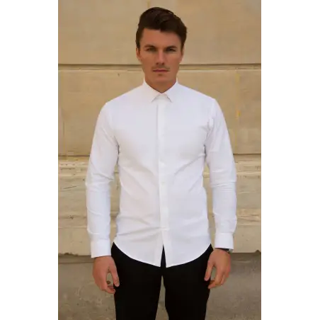 White thick oxford shirt 