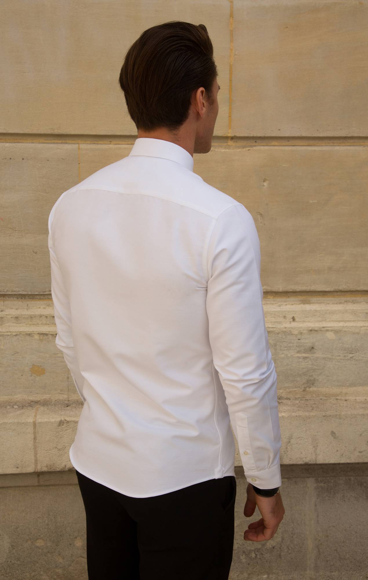 White thick oxford shirt 