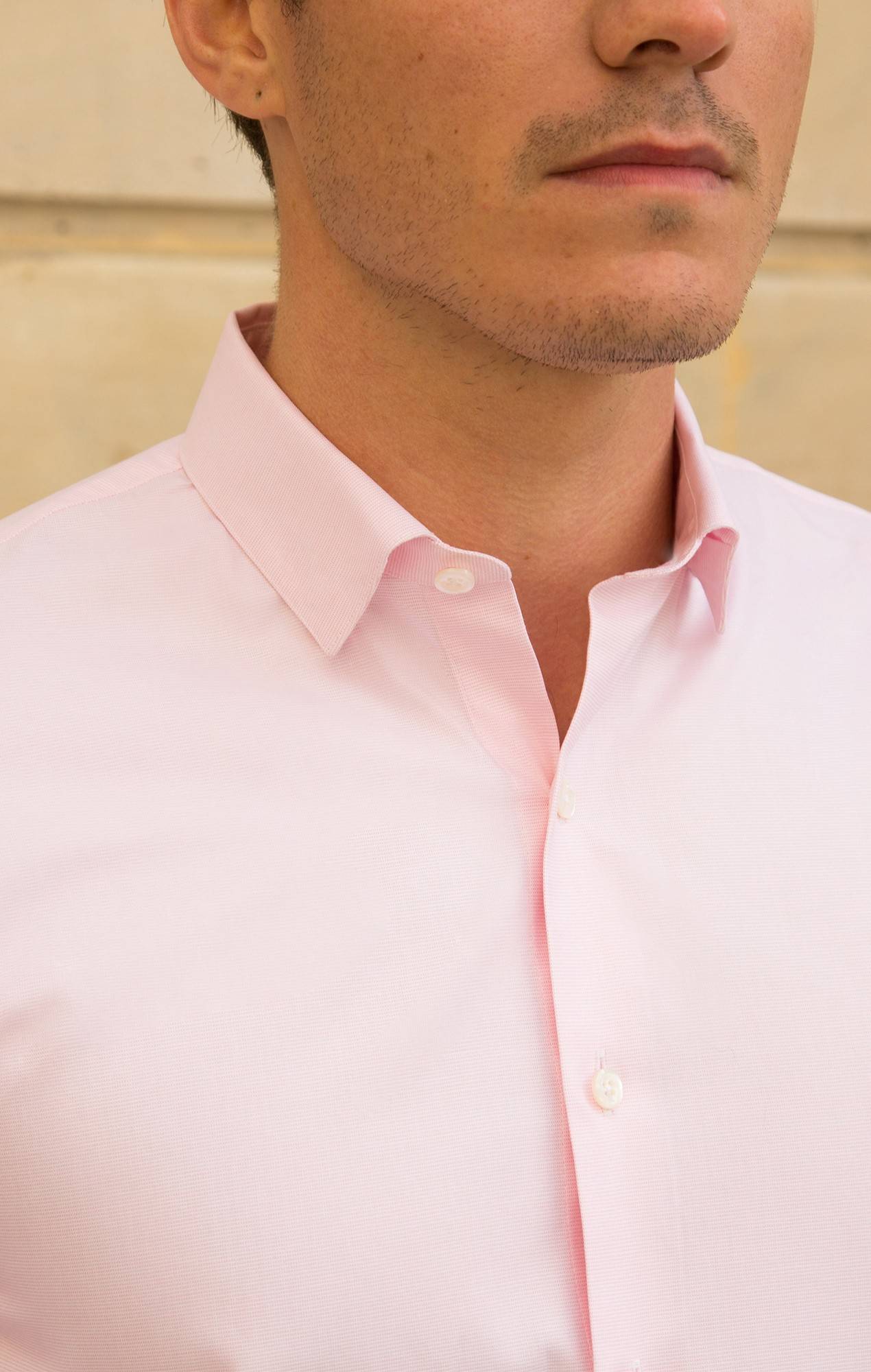 Chemise dobby rose Chemises Hommes