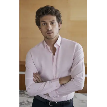Chemise dobby rose Chemises Hommes