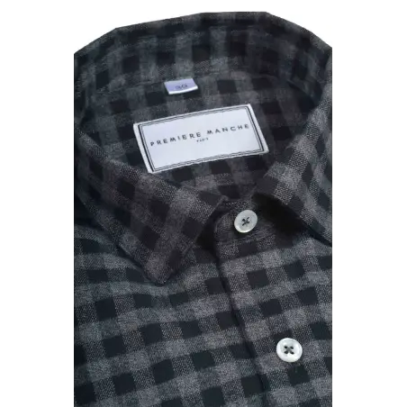 Checked grey flannel shirt