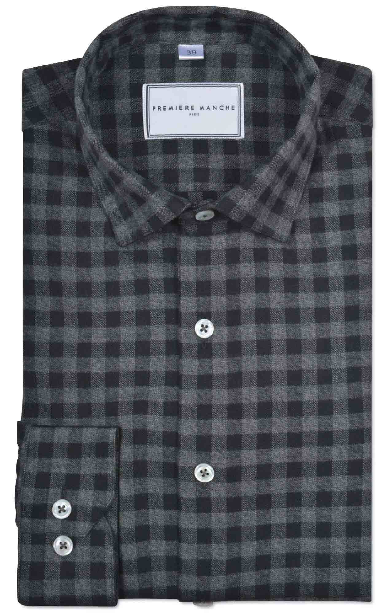 Checked grey flannel shirt