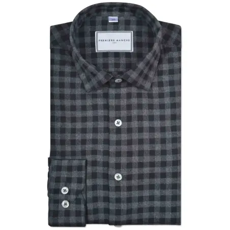 Checked grey flannel shirt