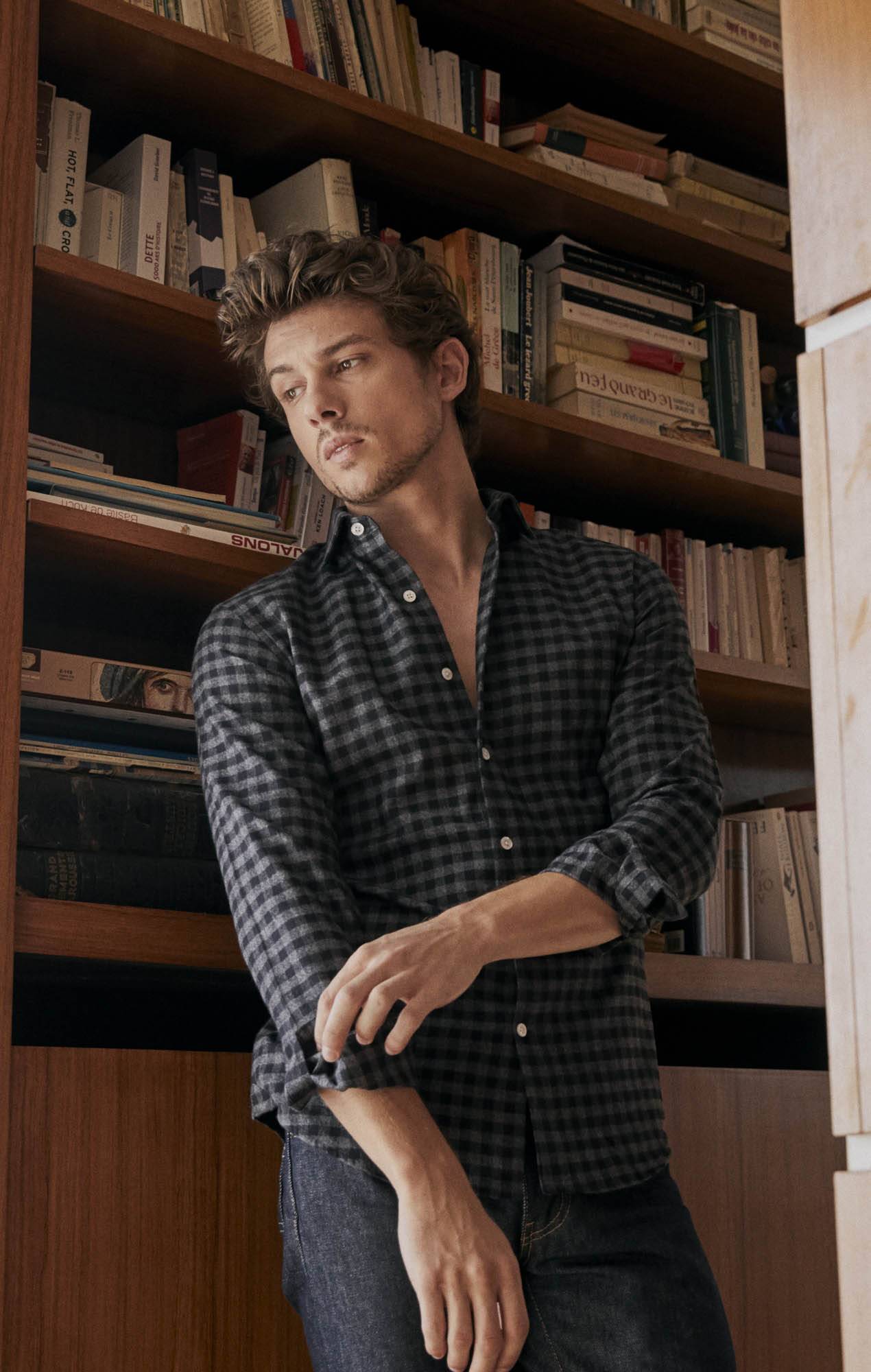 Chemise en flanelle à carreaux gris Les chemises