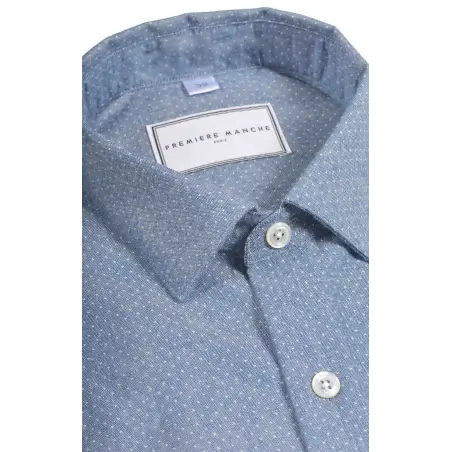 Blue oxford shirt with dots