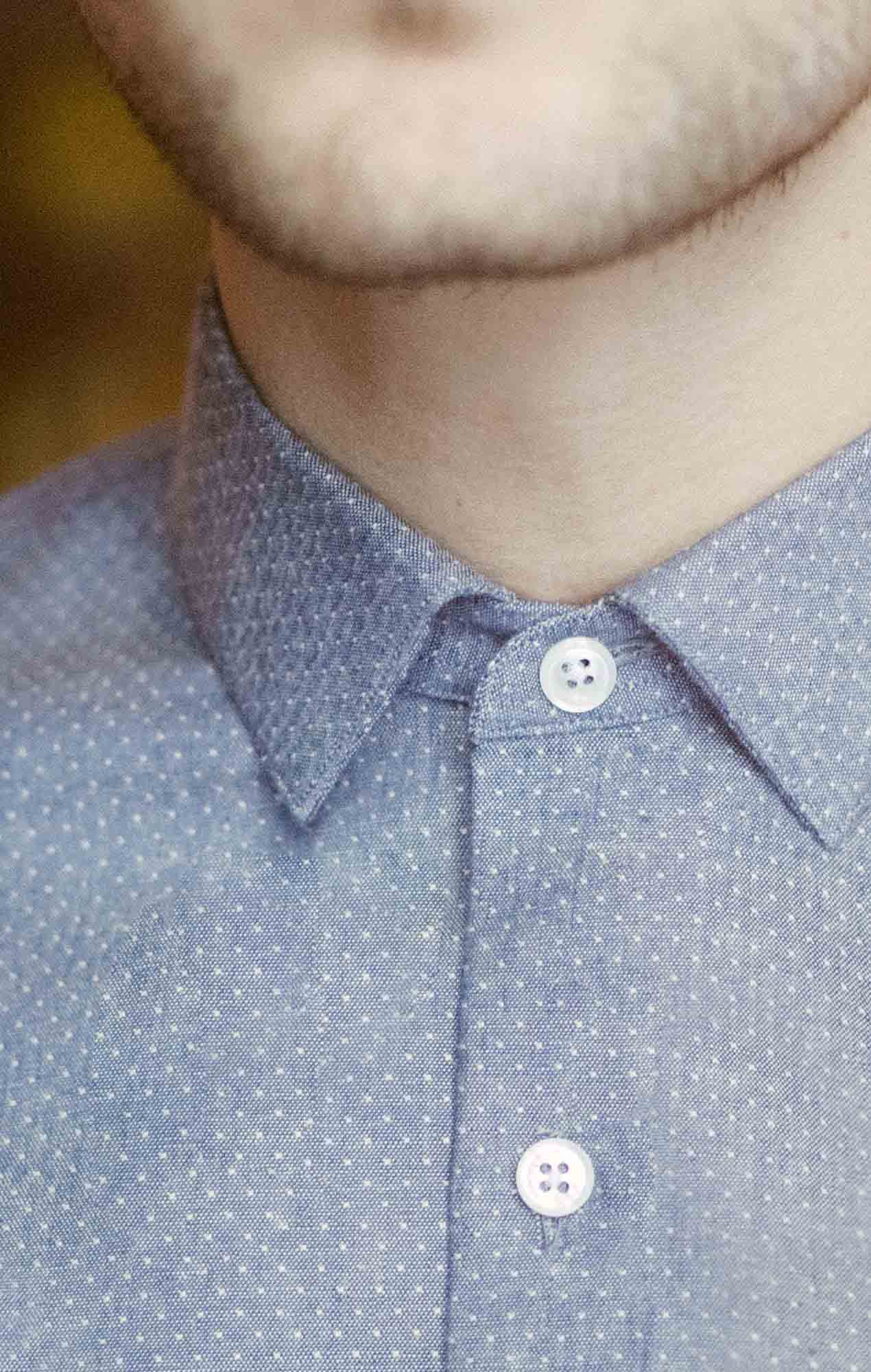 Chemise denim bleu à pois Chemises pois