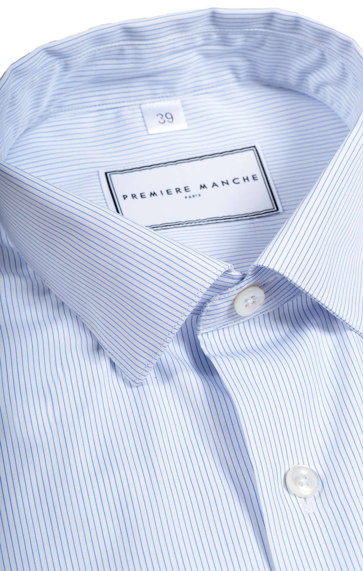 Blue poplin striped shirt