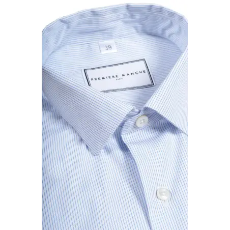 Blue poplin striped shirt
