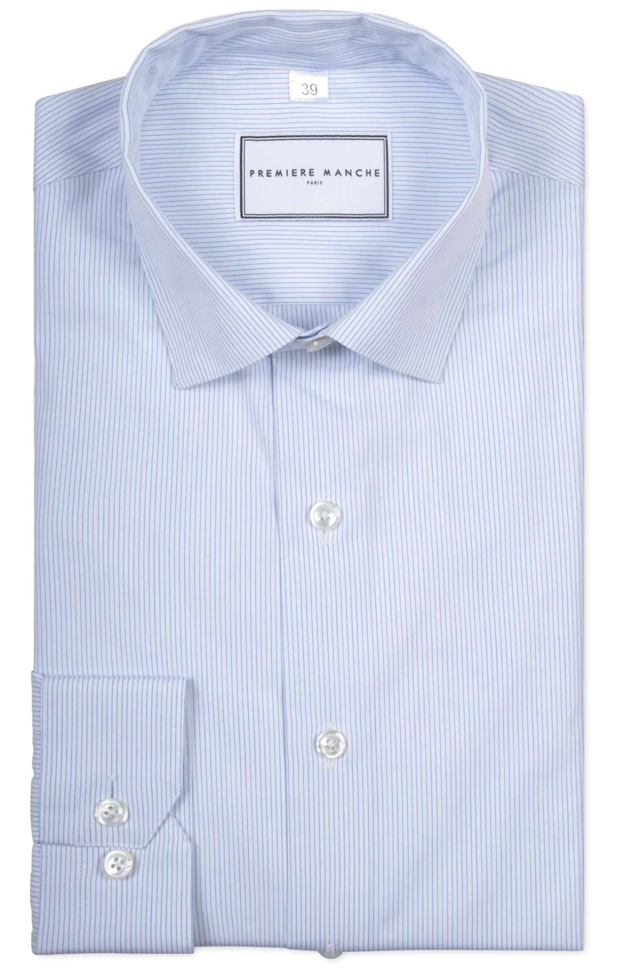 Blue poplin striped shirt