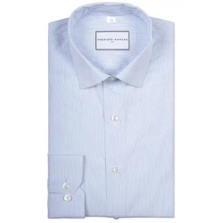 Blue poplin striped shirt