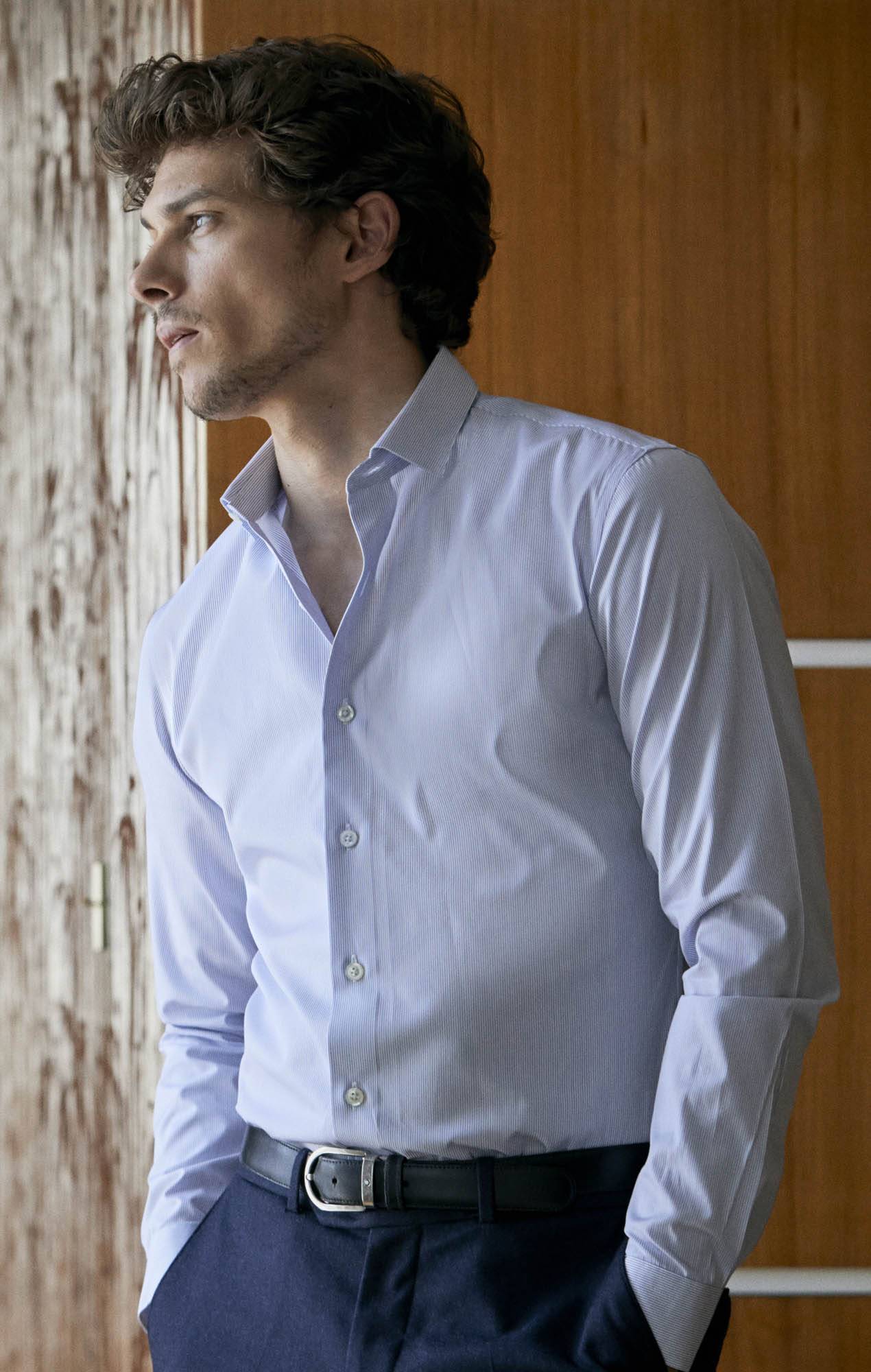 Chemise popeline raies fines Chemises Hommes