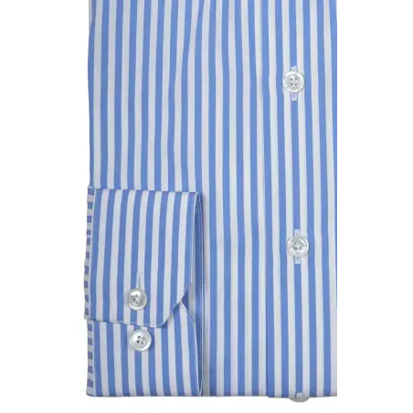 Blue poplin striped shirt