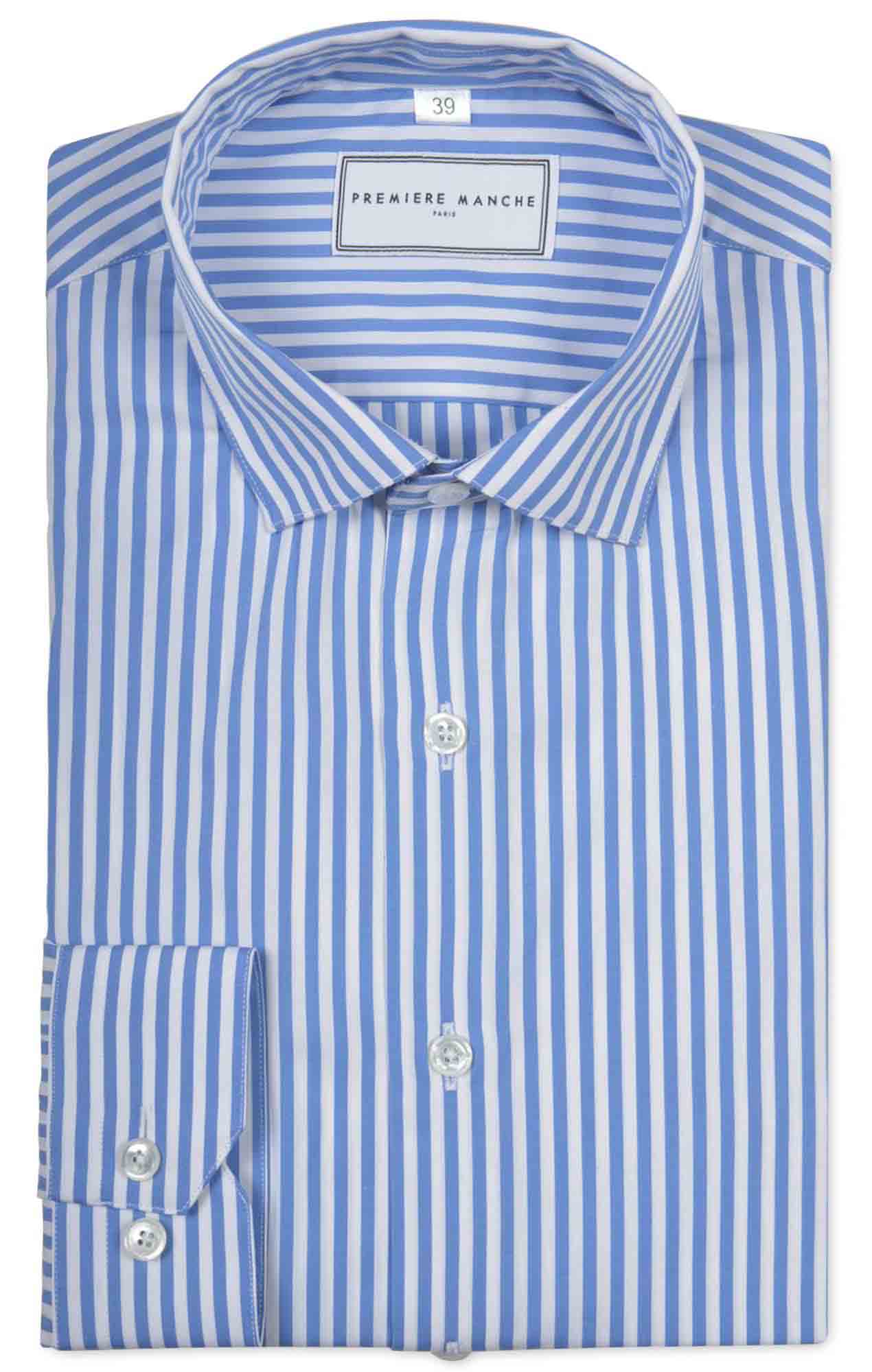 Blue poplin striped shirt