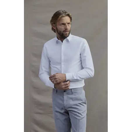 Chemise blanche dobby Chemises Hommes