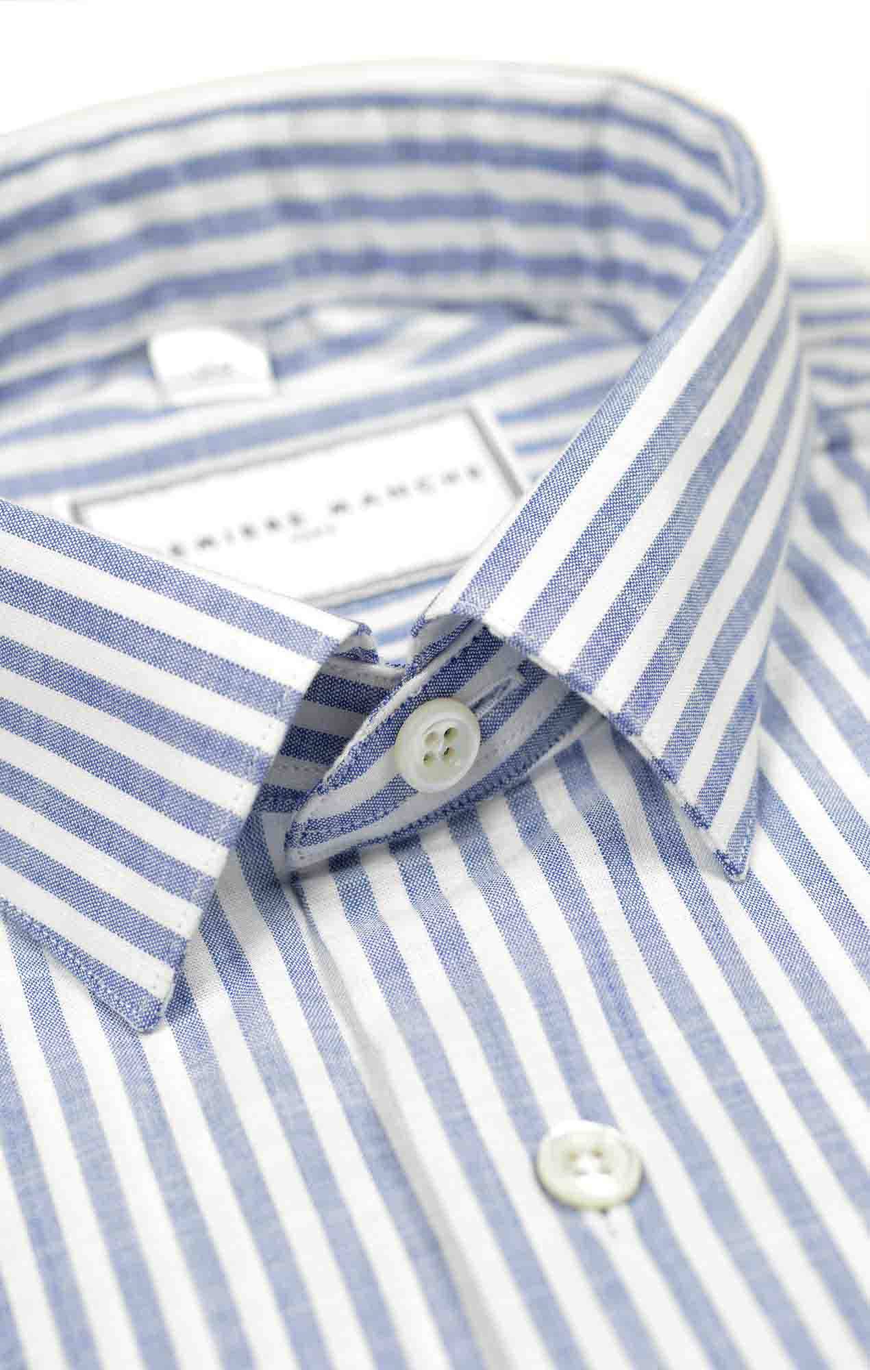 Blue striped chambray