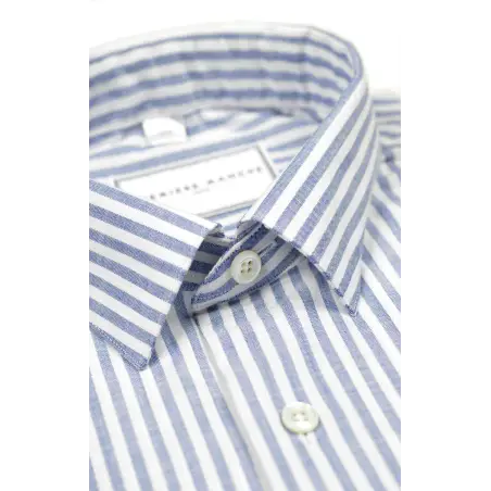 Blue striped chambray