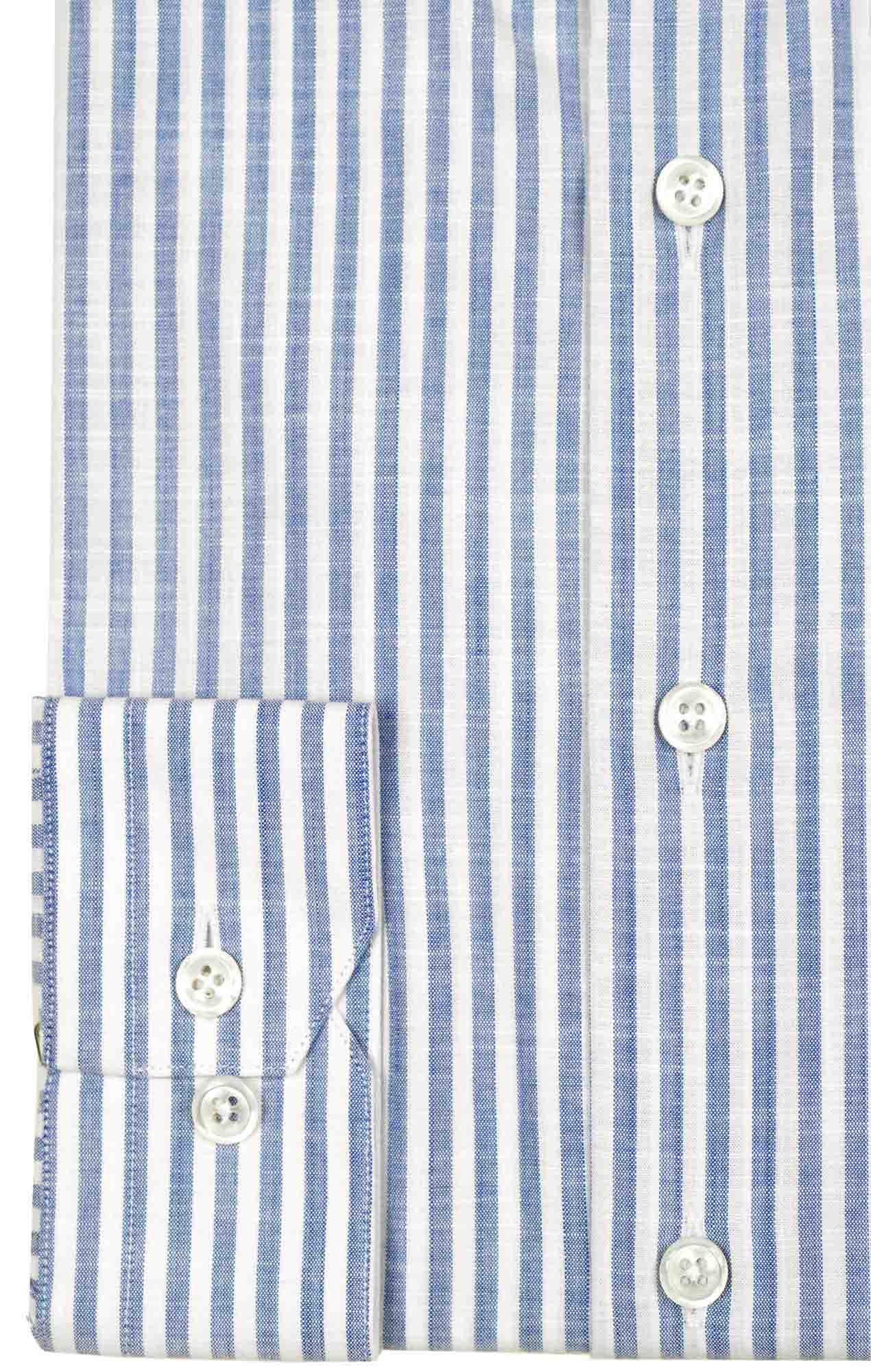 Blue striped chambray