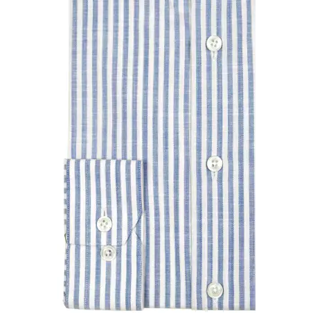 Blue striped chambray