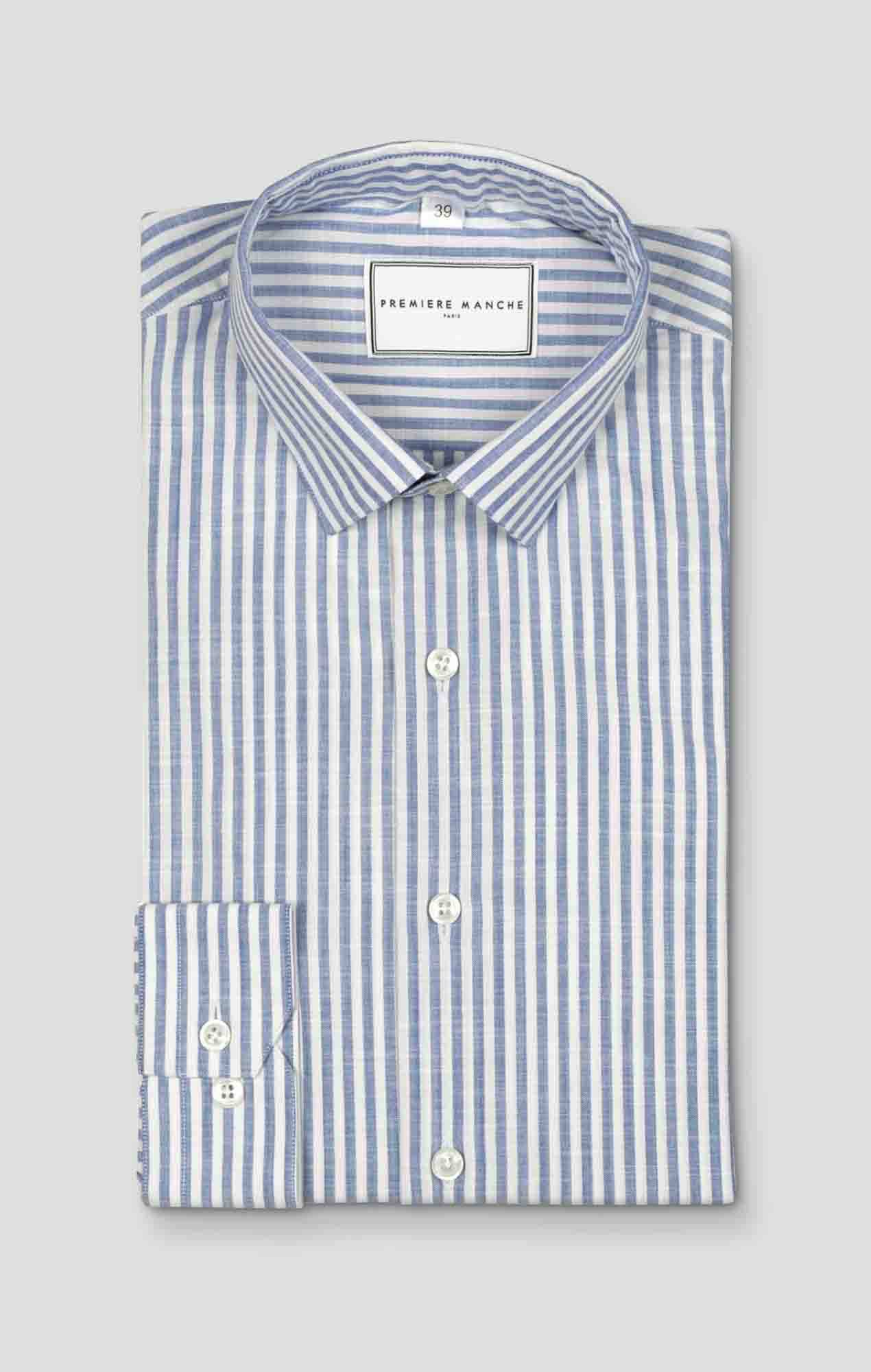 Blue striped chambray