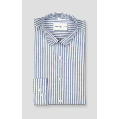 Blue striped chambray