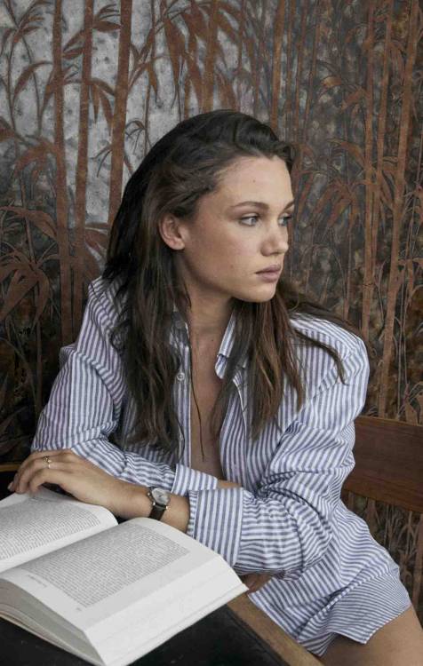 Blue striped chambray