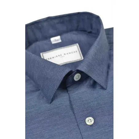 Blue houndstooth oxford shirt