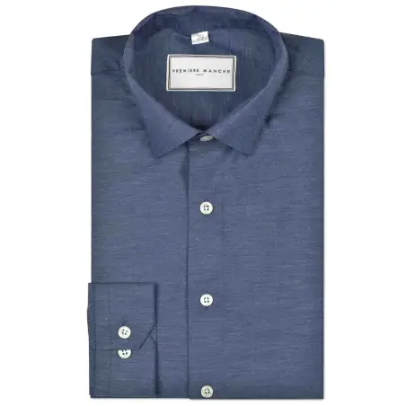 Blue houndstooth oxford shirt