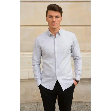 Grey shirt with micro dots